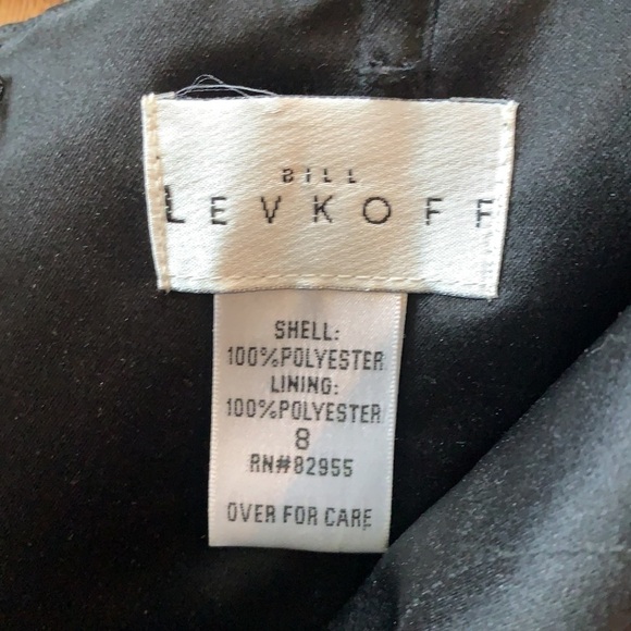 NWT Bill Levkoff Black Curo Satin Bubble Strapless Dress beads & sequins waist 8 - Picture 12 of 15